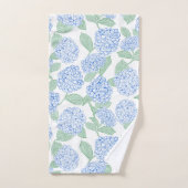 Blue and Green Hydrangea Floral Bath Towel Set (Serviette à main)