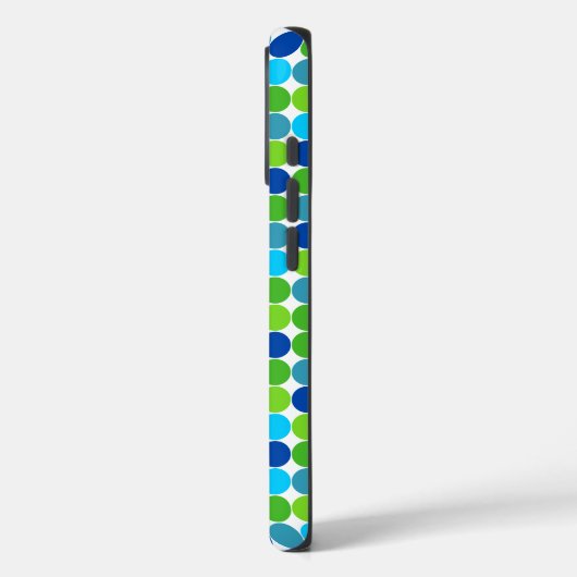 Blue and Green Polka Dot iPhone 7 coque (Verso / Gauche)