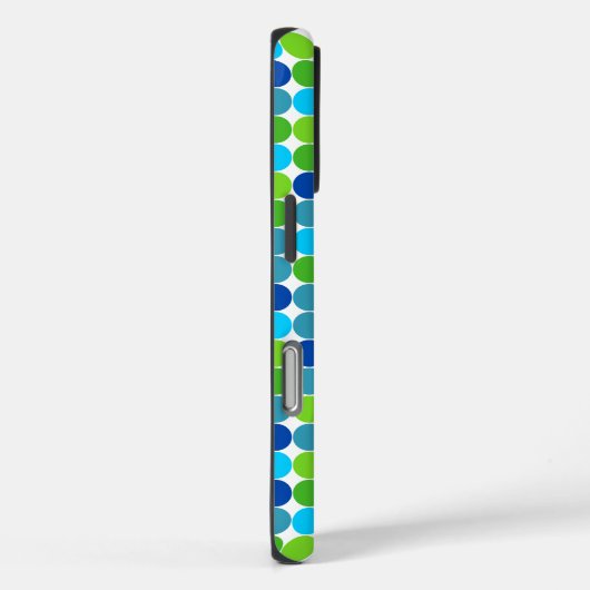 Blue and Green Polka Dot iPhone 7 coque (Verso / Droite)
