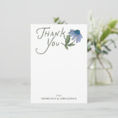 Blue and Green Wildflower Flat Thank You Notes Bedankkaart (Staand voorkant)