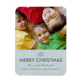 Blue and Grey Snowflake Holiday Magneet