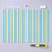 Blue and Lime Green Striped  Tissue Paper Tissuepapier (Craft)