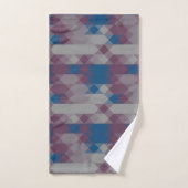 blue and mauve geometric pattern bad handdoek (Handdoek)