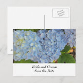 Blue and Mauve Wedding Hydrangeas Aankondigingskaart (Voorkant / Achterkant)