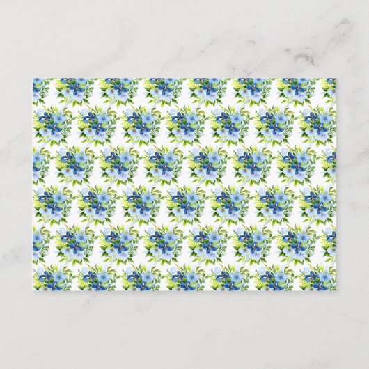 Blue and Navy Flowers with Foliage Informatiekaartje (Achterkant)