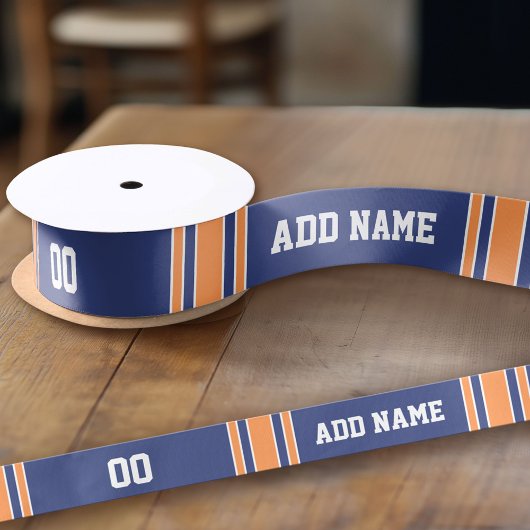 Blue and Oranje Jersey Stripes Custom Name Number Lint