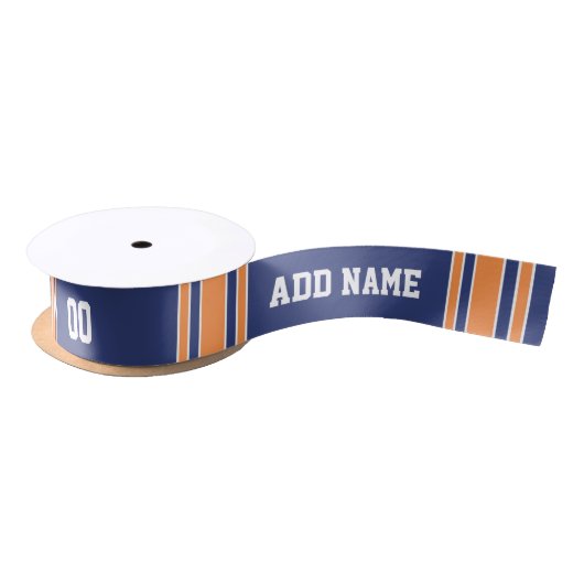Blue and Oranje Jersey Stripes Custom Name Number Lint (Spoel)