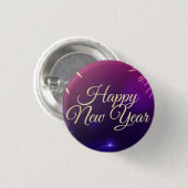 Blue And Pin New Year Pins Ronde Button 3,2 Cm (Voorkant /achterkant)