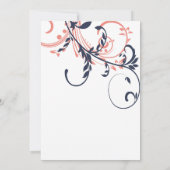 Blue and Pink Double Floral Wedding Invitation Kaart (Achterkant)