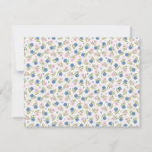 Blue and Pink Floral Hand Drawn Scallop note card Kaart (Achterkant)