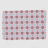 Blue and pink hues geometric patterned  golfhanddoek (Horizontaal)