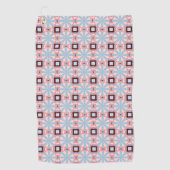 Blue and pink hues geometric patterned  golfhanddoek (Voorkant)