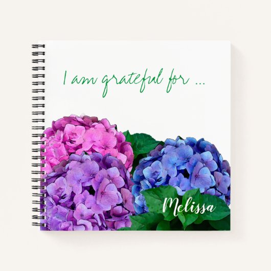 Blue and Pink Hydrangea Flowers, gepersonaliseerd Notitieboek (Voorkant)