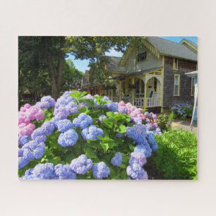 Blue and Pink Hydrangeas - Martha's Vineyard Jigsa Legpuzzel