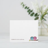Blue and Pink Owls Wedding Kaart (Staand voorkant)