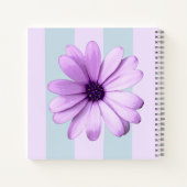 blue and purple striped daisy pattern notitieboek (Achterkant)