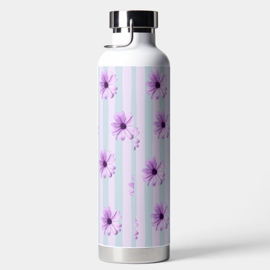blue and purple striped daisy pattern waterfles (Rechts)