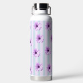 blue and purple striped daisy pattern waterfles (Achterkant)