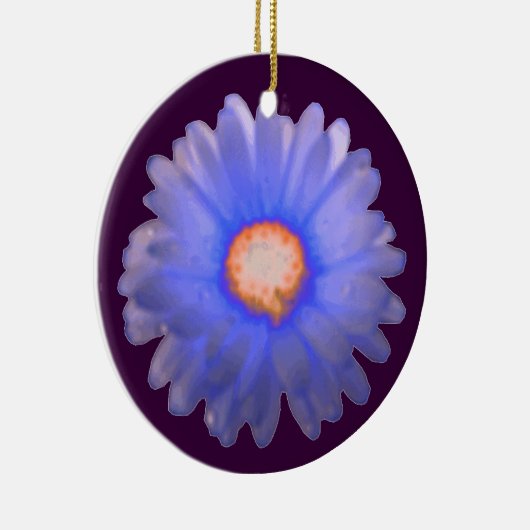 Blue and Red Marigold Custom Birthday Pendant Keramisch Ornament (Rechts)