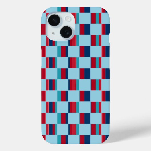 blue and red square pattern Case-Mate iPhone case (Achterkant)