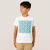 Blue and Roos Checkered Pattern T-shirt (Voorkant volledig)
