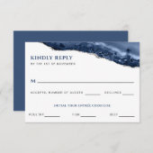 Blue and Silver Agate Geode RSVP Reply Kaart (Voorkant / Achterkant)