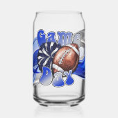 Blue and Silver Game day Blikvorm Glas (Links)