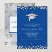 Blue and Silver Graduation Kaart (Voorkant / Achterkant)