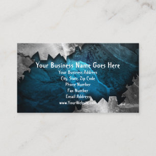 Blue and Silver Grunge Metal/Stone Music Band Rock Visitekaartje