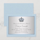 Blue and Silver Prince Baby shower Kaart (Voorkant / Achterkant)