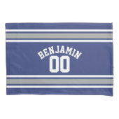 Blue and Silver Sports Jersey Custom Name Number Kussensloop (Voorkant)