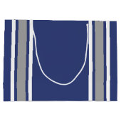 Blue and Silver Sports Jersey Custom Name Number Large Cadeauzakje (Achterkant)