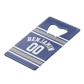 Blue and Silver Sports Jersey Nom personnalisé Num (Devant Angle)