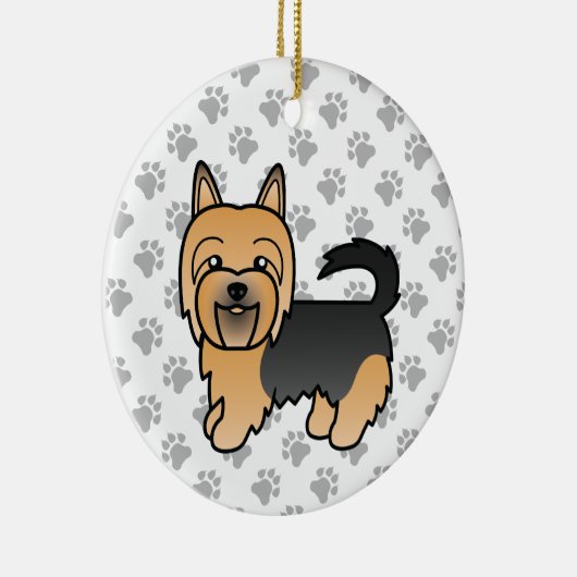 Blue and Tan Australian Terrier Cute Dog Keramisch Ornament (Rechts)
