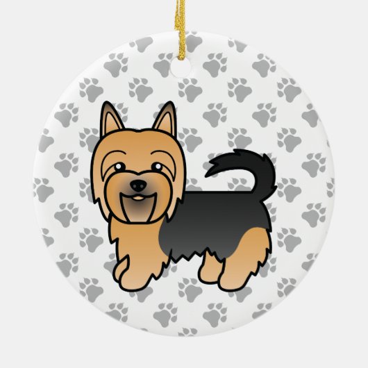 Blue and Tan Australian Terrier Cute Dog Keramisch Ornament (Achterkant)