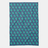 Blue and Turquoise Star van David Tessellation Theedoek (Verticaal)