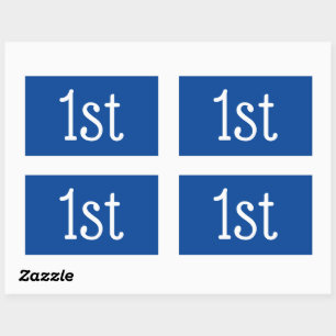 Blue and White 1st First Place Winner Award Rechthoekige Sticker