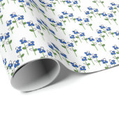 Blue and White Abstract Flowers Cadeaupapier (Rol Hoek)