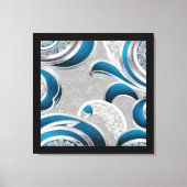 Blue and White Abstract Leaf Canvas Afdruk (Voorkant)