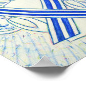 Blue and White ALS Awareness Ribbon Angel Poster (Coin)