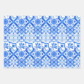 Blue and White Azulejo Spain Azul Pattern Wrappi Inpakpapier Vel (Voorkant 2)