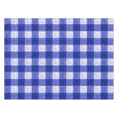 Blue and White Bold Checkered Plaid Design Tafelkleed (Voorkant (Horizontaal))