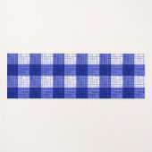 Blue and White Bold Checkered Plaid Design Yogamat (Voorkant (horizontaal))