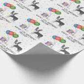 Blue and White Boston Terrier Cute Dog - Birthday Cadeaupapier (Hoek)