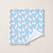 Blue And White Bunny Pattern Cute Easter (Gant de toilette)