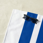 Blue And White Cabana Stripe Personalized Name   Strandlaken (In situ)