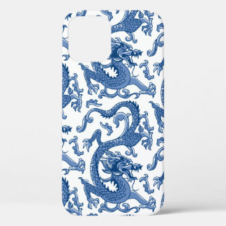 Blue and White Chinoiserie Dragon  iPhone 12 Pro Hoesje