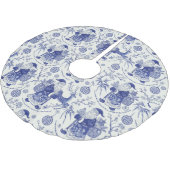Blue and White Chinoiserie Santa Christmas Kerstboom Rok (Gekanteld)