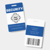Blue and White Custom Logo Security Guard ID-badge Badge (Voor- en achterkant)
