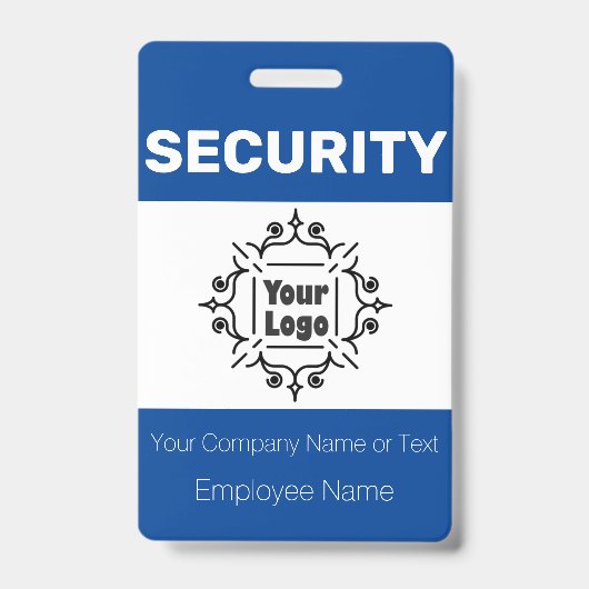 Blue and White Custom Logo Security Guard ID-badge Badge (Voorzijde)